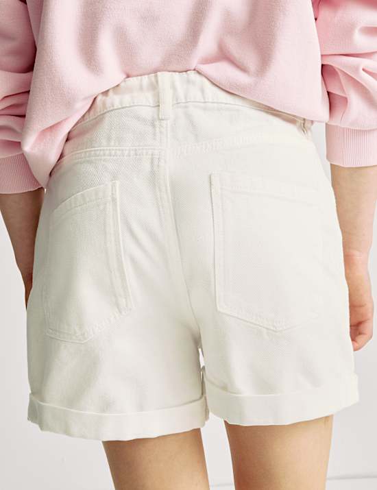 Mom Pure Cotton Denim Shorts (6-16 Yrs)
