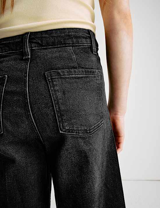 Jean court coupe large en coton (du 6 au 16 ans)