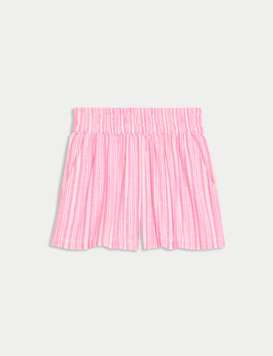 Pure Cotton Striped Shorts (6-16 Yrs)