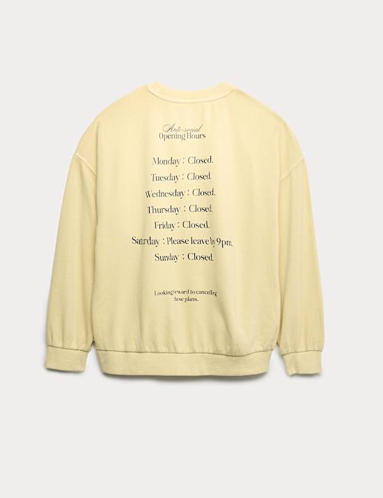 Cotton Rich Anti-Social Hours Sweatshirt (6-16 Yrs)