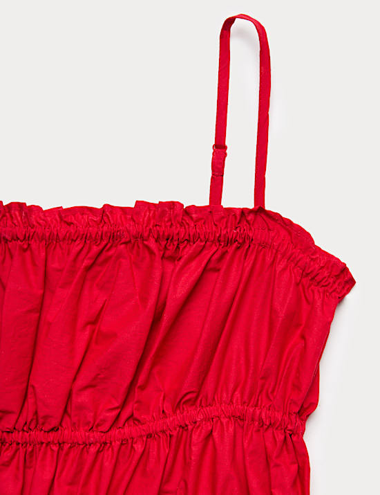 Cotton Rich Shirred Cami Vest Top (6-16 Years)