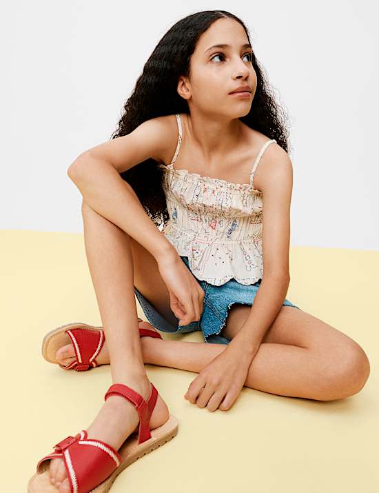 Cotton Rich Shirred Cami Vest Top (6-16 Years)