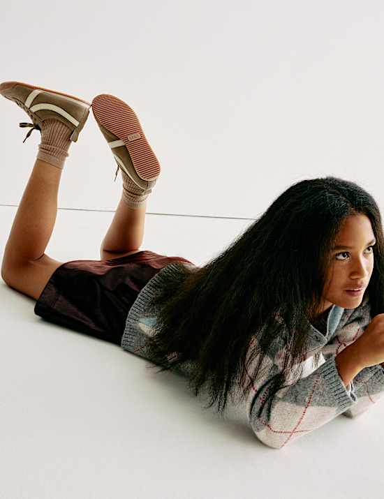 Minirok in A-lijn van imitatieleer (6-16 jaar)