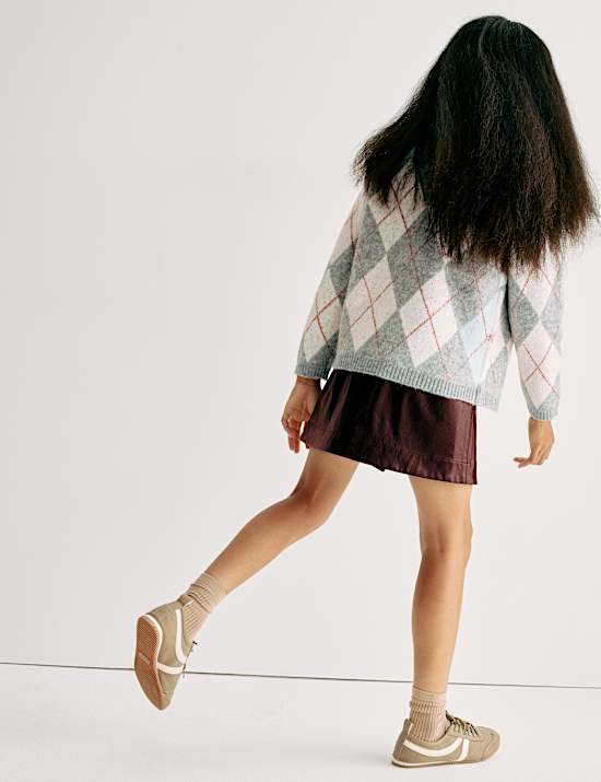 Minirok in A-lijn van imitatieleer (6-16 jaar)