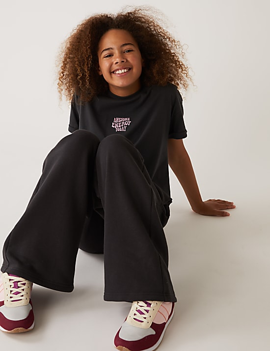 Cotton Rich Wide Leg Joggers