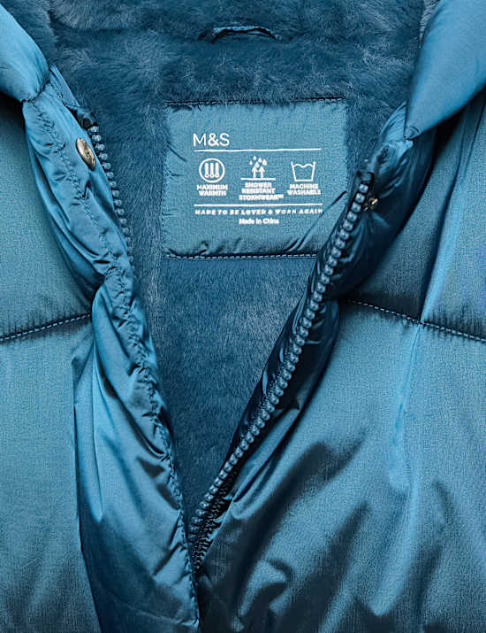 Metallic Long Line Padded Coat (6-16 Yrs)