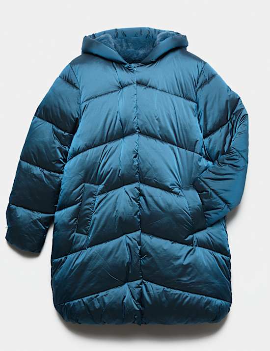 Metallic Long Line Padded Coat (6-16 Yrs)