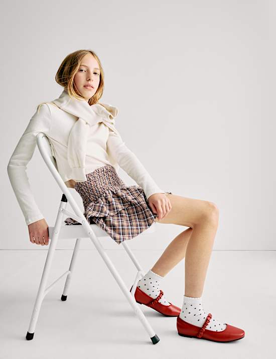 Zuiver katoenen, geruite rara-rok (6-16 jaar)