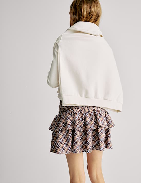 Zuiver katoenen, geruite rara-rok (6-16 jaar)