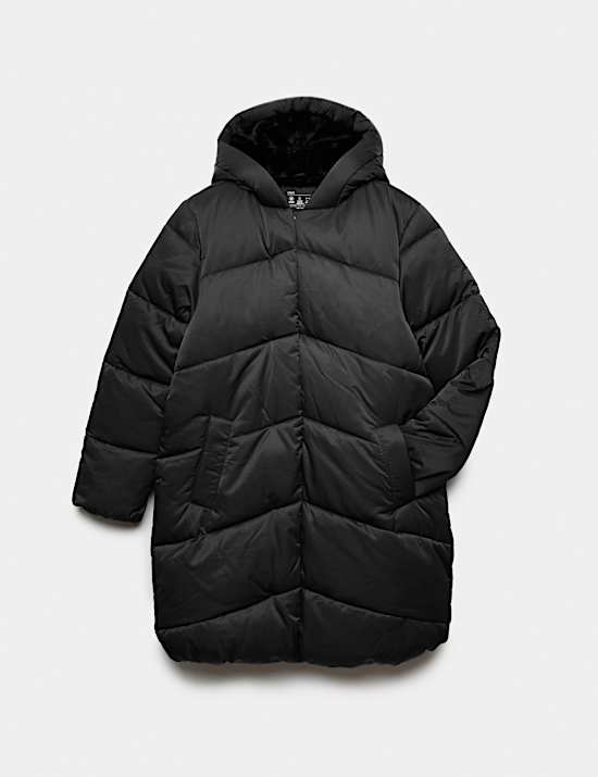 Longline Padded Hooded Jacket (6-16 Yrs)