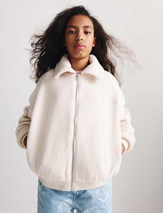 Zip Through Borg Jacket (6-16 Yrs)