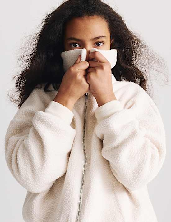 Zip Through Borg Jacket (6-16 Yrs)