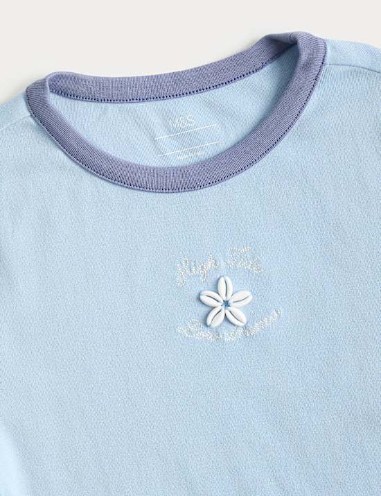 Cotton Rich Beaded Graphic T-Shirt (6-16 Yrs)