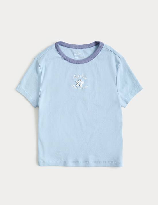 Cotton Rich Beaded Graphic T-Shirt (6-16 Yrs)