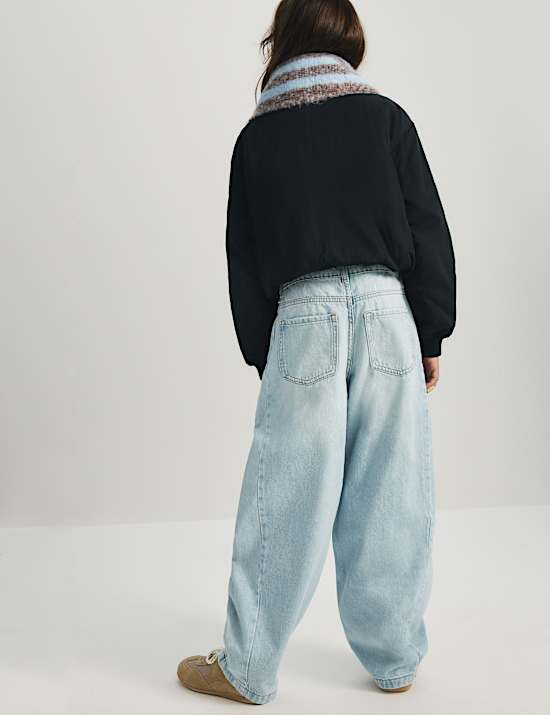 Denim Diamante Baggy Barrel Jeans (6-16 Yrs)