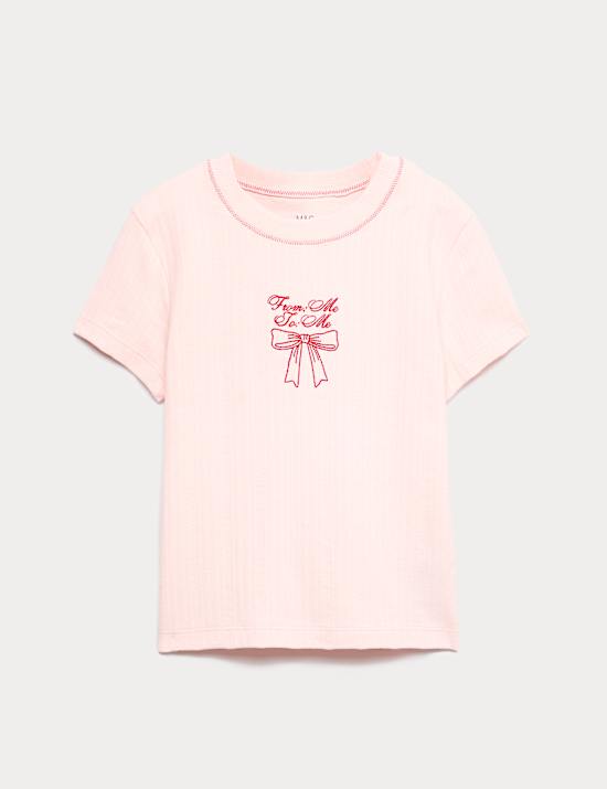 Dětské tričko s mašličkou, z čisté bavlny (6–16 let)