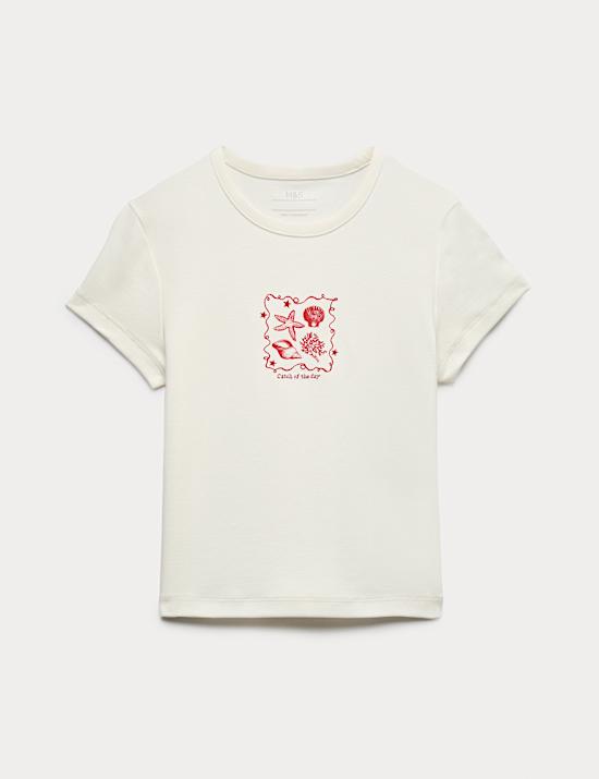 Cotton Rich Seaside Graphic T-Shirt (6-16 Yrs)