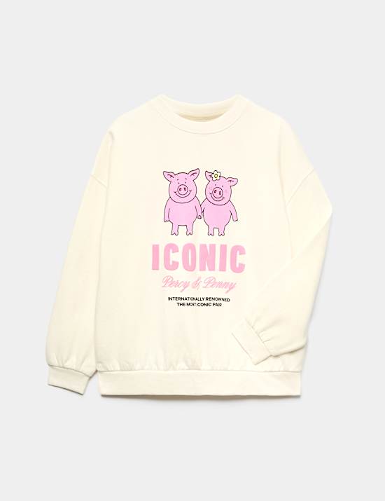 Katoenrijke Percy Pig&trade;-sweater met grafisch motief (6-16 jaar)
