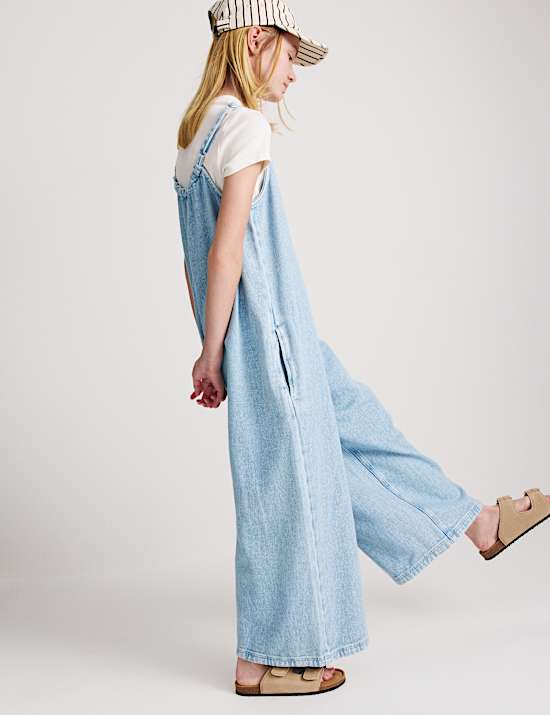 Denim Twill Wide Leg Jumpsuit (6-16 Yrs)