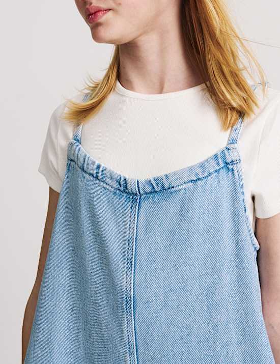 Denim Twill Wide Leg Jumpsuit (6-16 Yrs)