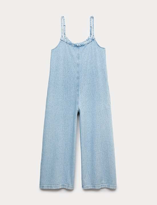 Denim Twill Wide Leg Jumpsuit (6-16 Yrs)