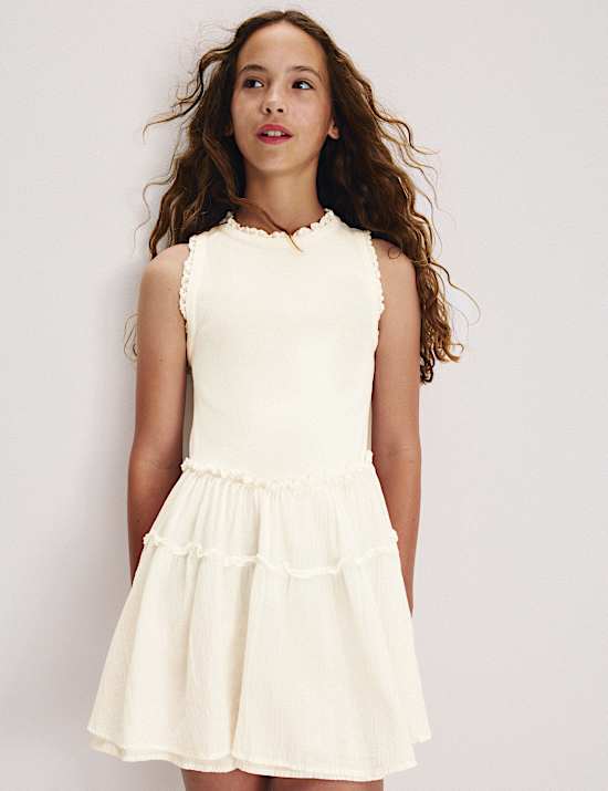 Cotton Rich Drop Waist Dress (6-16 Yrs)