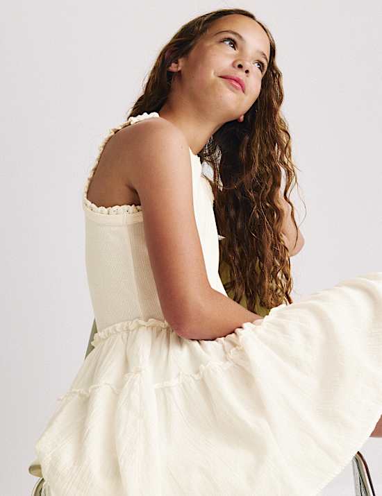 Cotton Rich Drop Waist Dress (6-16 Yrs)