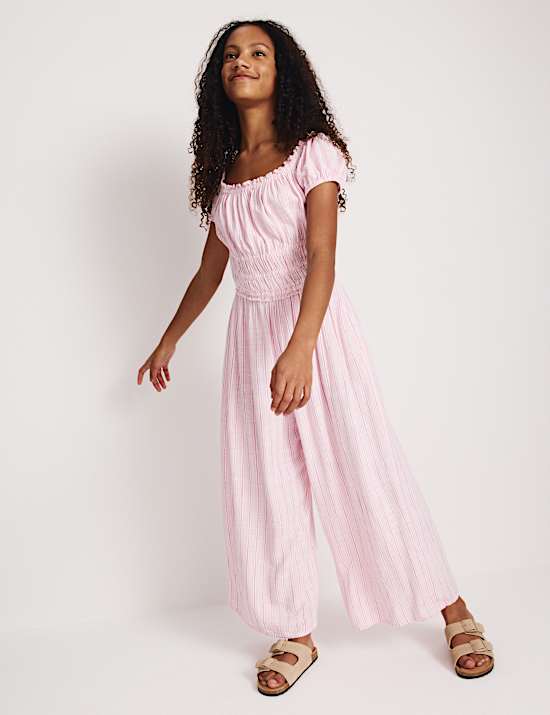 Linen Blend Wide Leg Jumpsuit (6-16 Yrs)