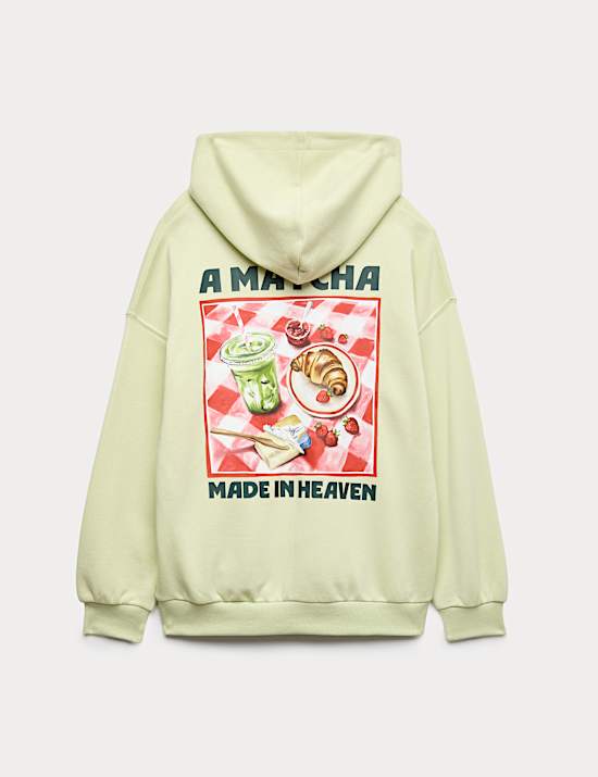 Cotton Rich Matcha Graphic Hoodie (6-16 Yrs)