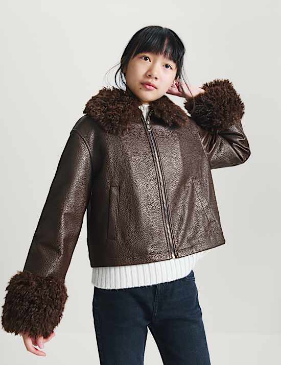 Padded Faux Fur Trim Jacket