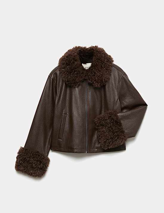 Padded Faux Fur Trim Jacket