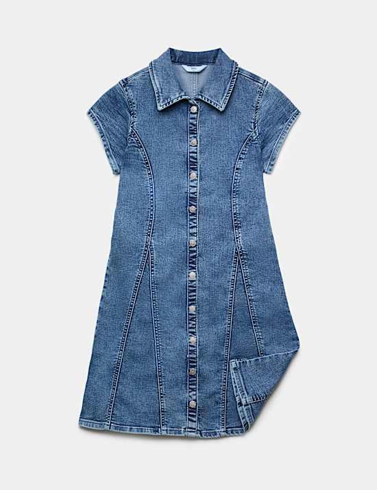 Robe en jean &agrave; fermeture boutonn&eacute;e (du 6 au 16 ans)