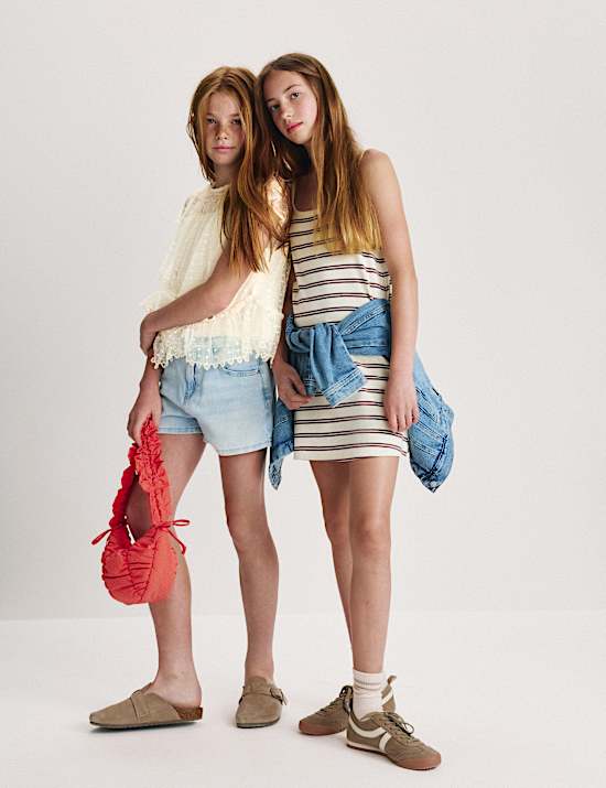 Shirred Lace Top with Cami (6-16 Yrs)