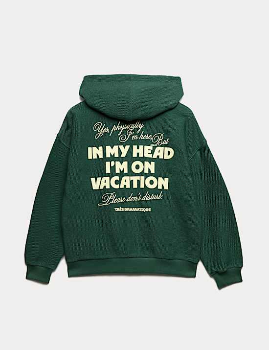 Cotton Rich Tr&egrave;s Dramatique Slogan Hoodie (6-16 Yrs)