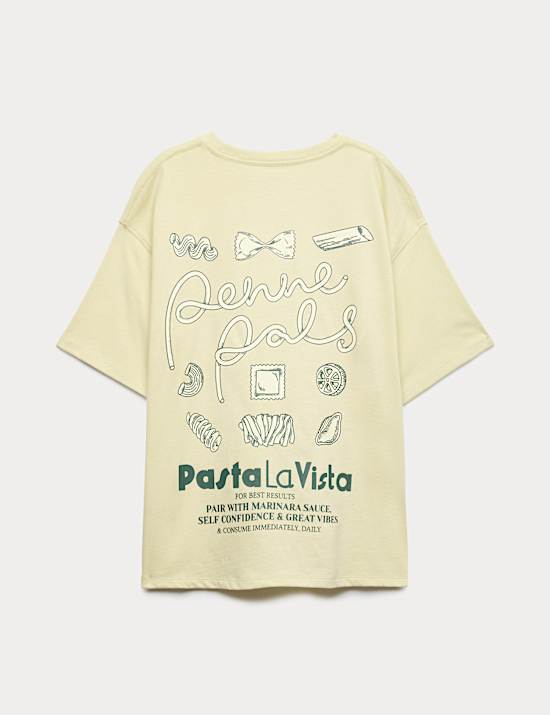 Camiseta 100 % algod&oacute;n con gr&aacute;fico de pasta (6-16 a&ntilde;os)