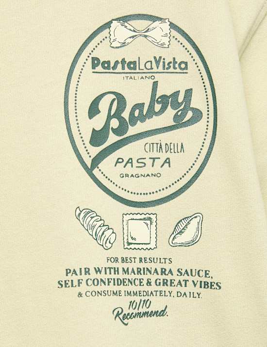 Camiseta 100 % algod&oacute;n con gr&aacute;fico de pasta (6-16 a&ntilde;os)