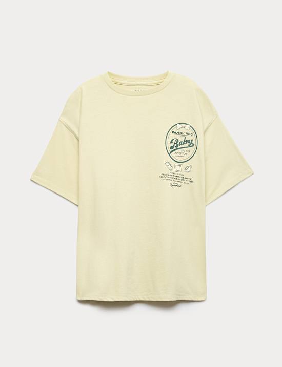 Camiseta 100 % algod&oacute;n con gr&aacute;fico de pasta (6-16 a&ntilde;os)