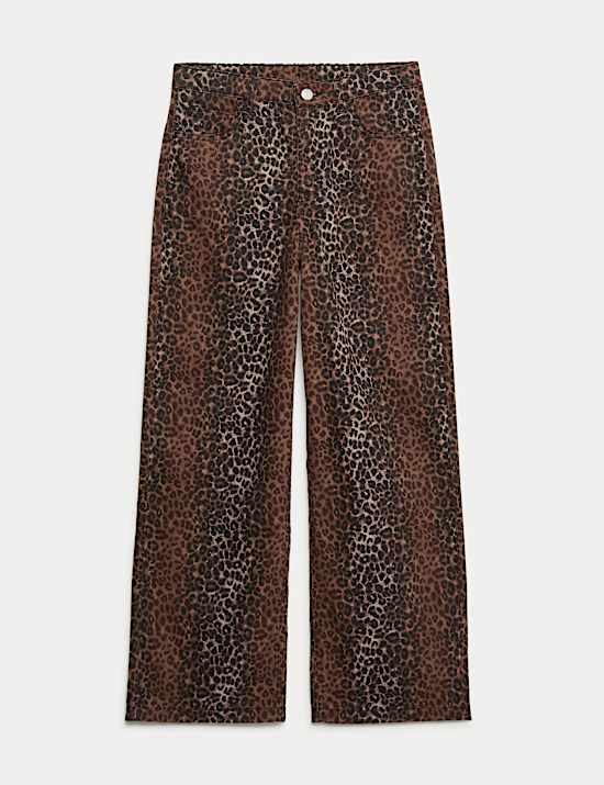 Leopard Print Wide Leg Jeans (6-16 Yrs)