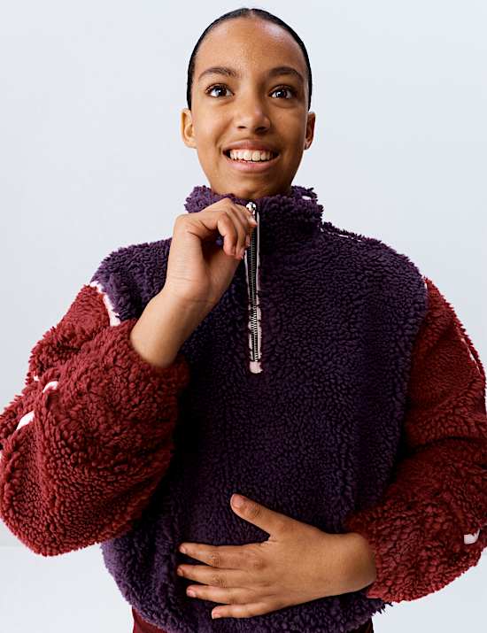 Quarter Zip Borg Fleece Sweatshirt (6-16 Yrs)