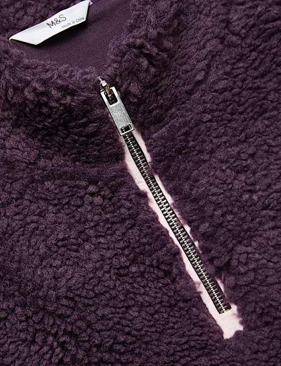 Quarter Zip Borg Fleece Sweatshirt (6-16 Yrs)
