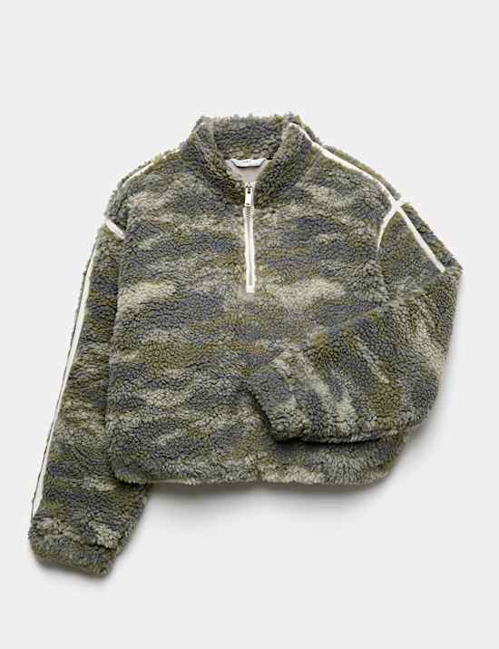 Quarter Zip Borg Fleece Sweatshirt (6-16 Yrs)