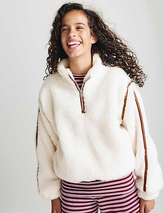 Quarter Zip Borg Fleece Sweatshirt (6-16 Yrs)