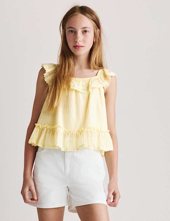 Top 100 % coton &agrave; volants (du 6 au 16 ans)