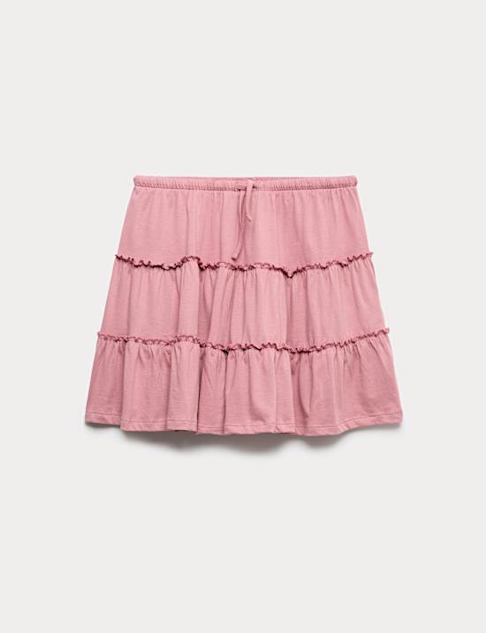 Pure Cotton Tiered Skirt (6-16 Yrs)