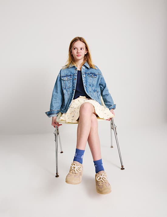 Pure Cotton Floral Tiered Skirt (6-16 Yrs)