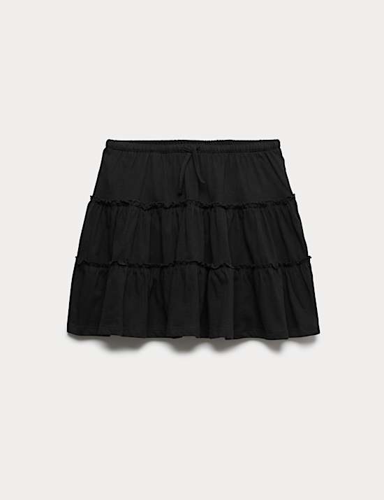 Pure Cotton Floral Tiered Skirt (6-16 Yrs)