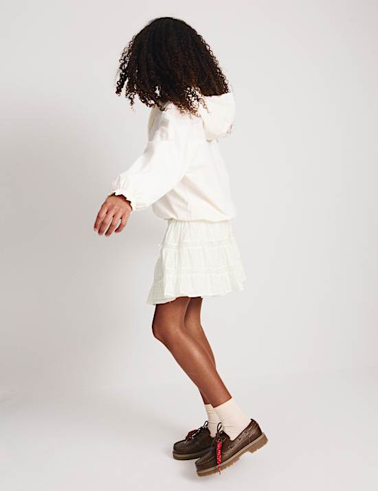 Pure Cotton Lace Up Elasticated Waist Skirt (6-16 Yrs)