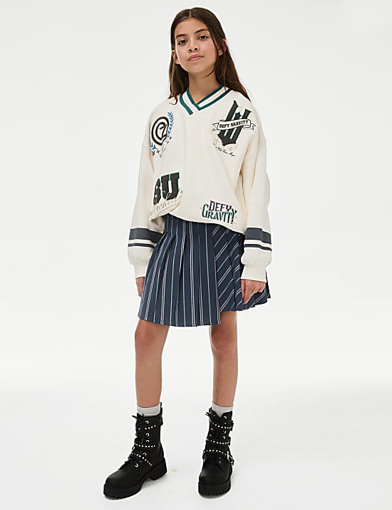 Wicked&trade; Pinstripe Pleated Skirt (6-16 Yrs)