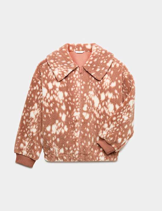 Bambi Print Borg Jacket (6-16 Yrs)