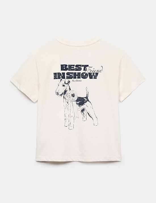 Pure Cotton Dog Show Embellished T-Shirt (6-16 Yrs)